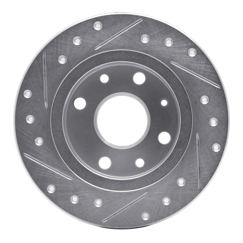 Picture of R1 90-93 Mazda Miata Rear Right Drilled & Slotted Silver Brake Rotor