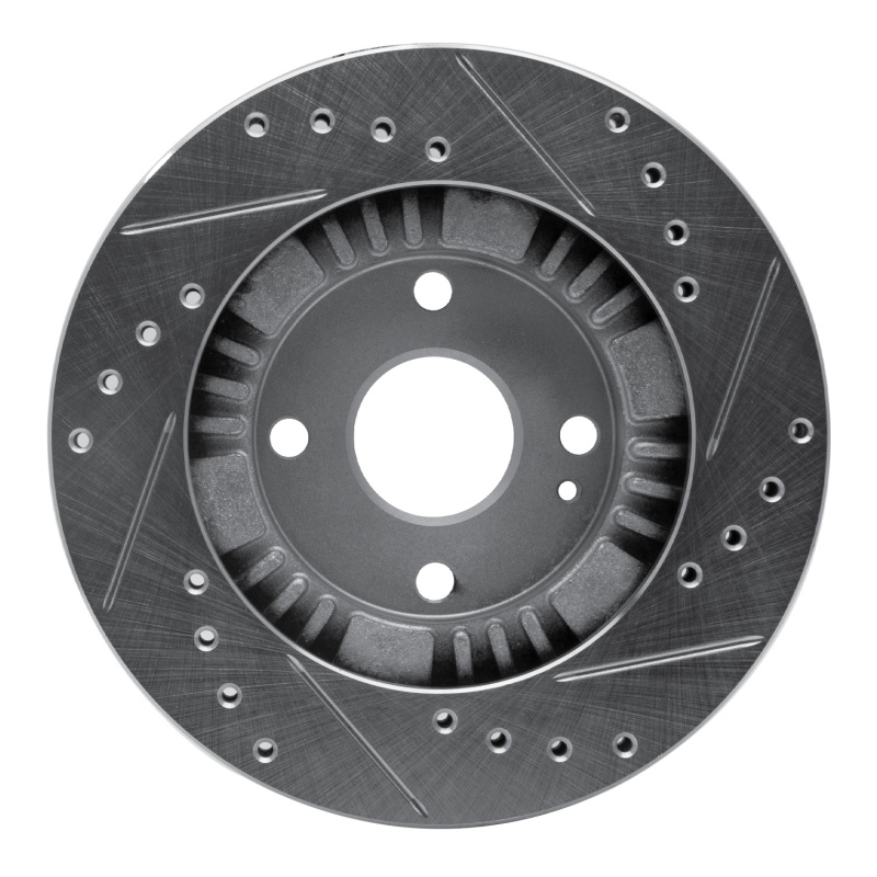 Picture of R1 99-03 Mazda Protege Front Left Drilled & Slotted Silver Brake Rotor
