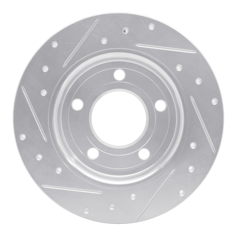 Picture of R1 04-13 Mazda 3 Rear Right Drilled & Slotted Silver Brake Rotor