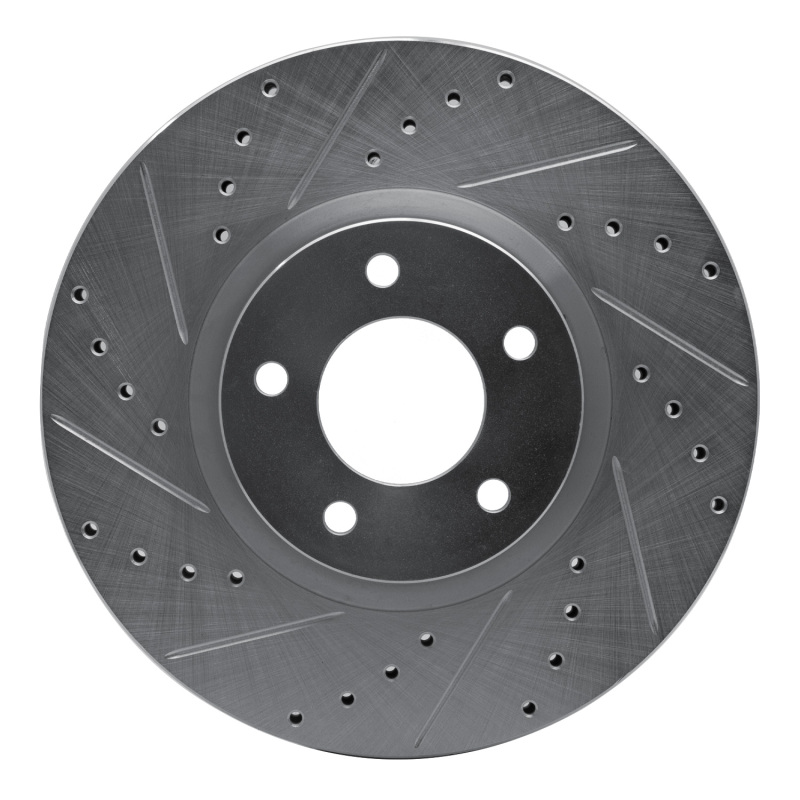 Picture of R1 07-13 Mazda 3 Front Left Drilled & Slotted Silver Brake Rotor