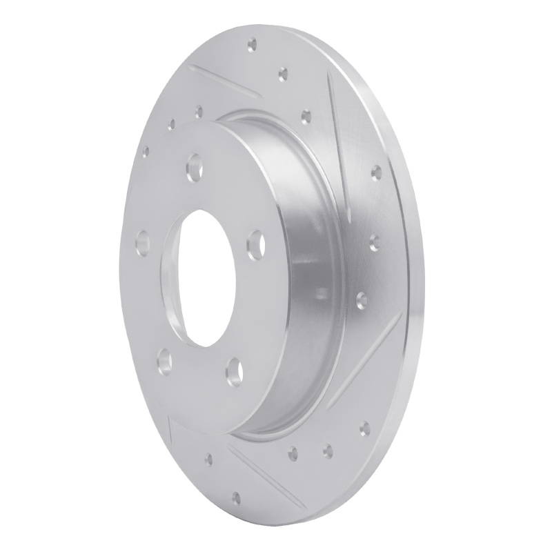Picture of R1 04-13 Mazda 3 Rear Right Drilled & Slotted Silver Brake Rotor
