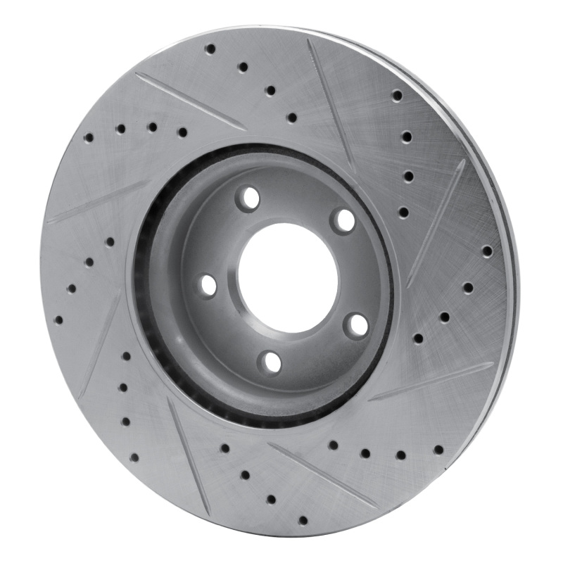 Picture of R1 07-13 Mazda 3 Front Left Drilled & Slotted Silver Brake Rotor