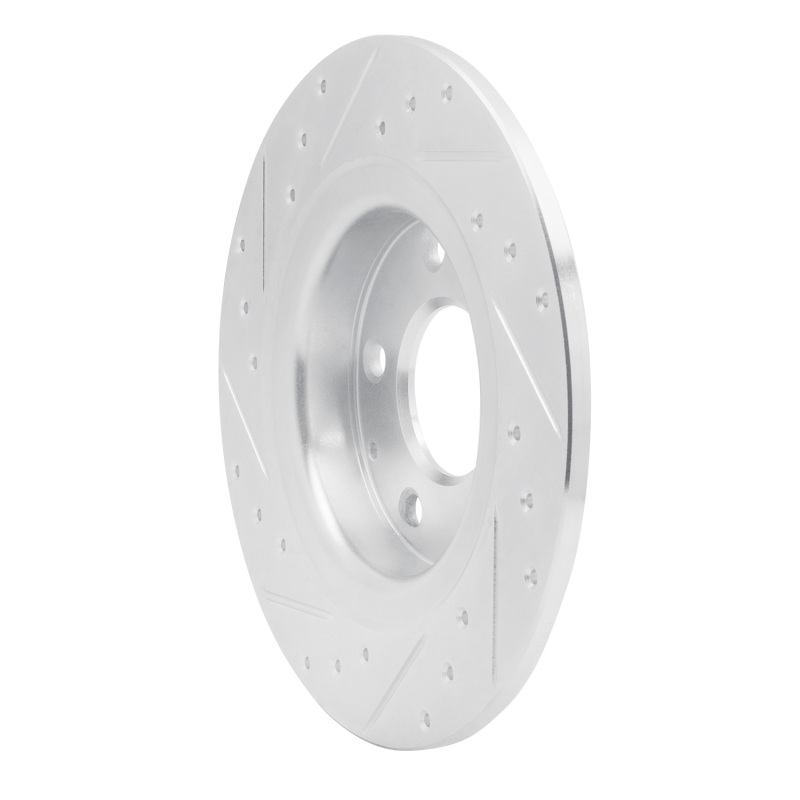 Picture of R1 14-21 Mazda 6 Rear Right Drilled & Slotted Silver Brake Rotor