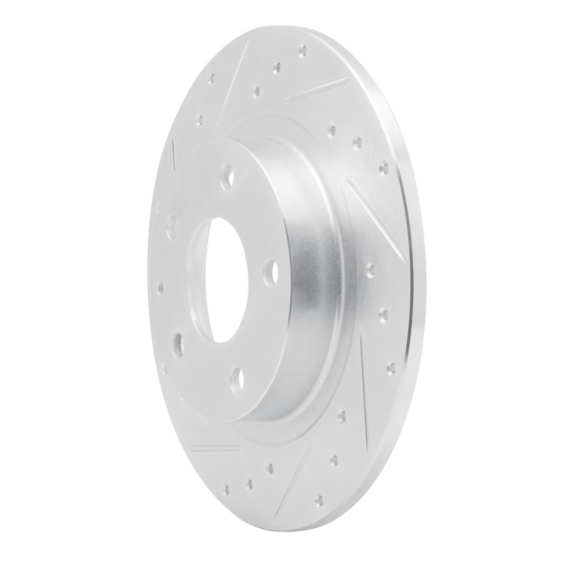 Picture of R1 14-21 Mazda 6 Rear Left Drilled & Slotted Silver Brake Rotor