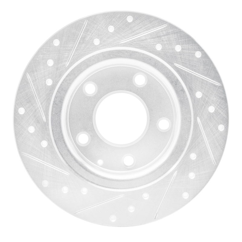 Picture of R1 14-21 Mazda 6 Rear Right Drilled & Slotted Silver Brake Rotor