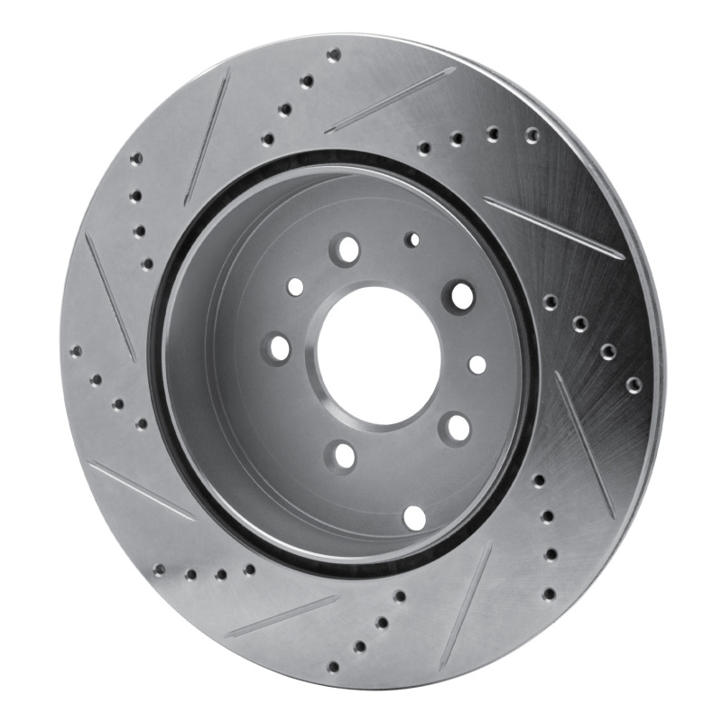 Picture of R1 07-15 Mazda CX-9 Rear Right Drilled & Slotted Silver Brake Rotor