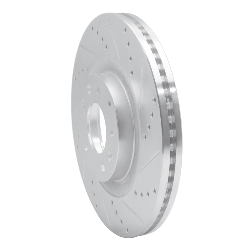 Picture of R1 07-15 Mazda CX-9 Front Right Drilled & Slotted Silver Brake Rotor