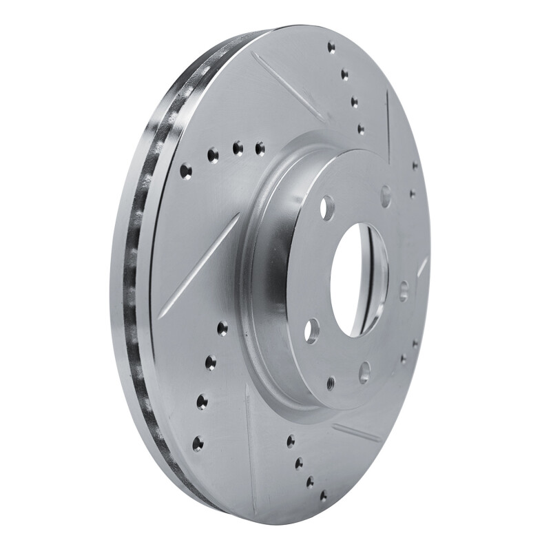 Picture of R1 13-19 Mazda CX-5 Front Right Drilled & Slotted Silver Brake Rotor