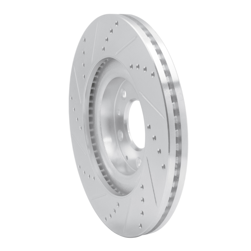 Picture of R1 07-15 Mazda CX-9 Front Right Drilled & Slotted Silver Brake Rotor