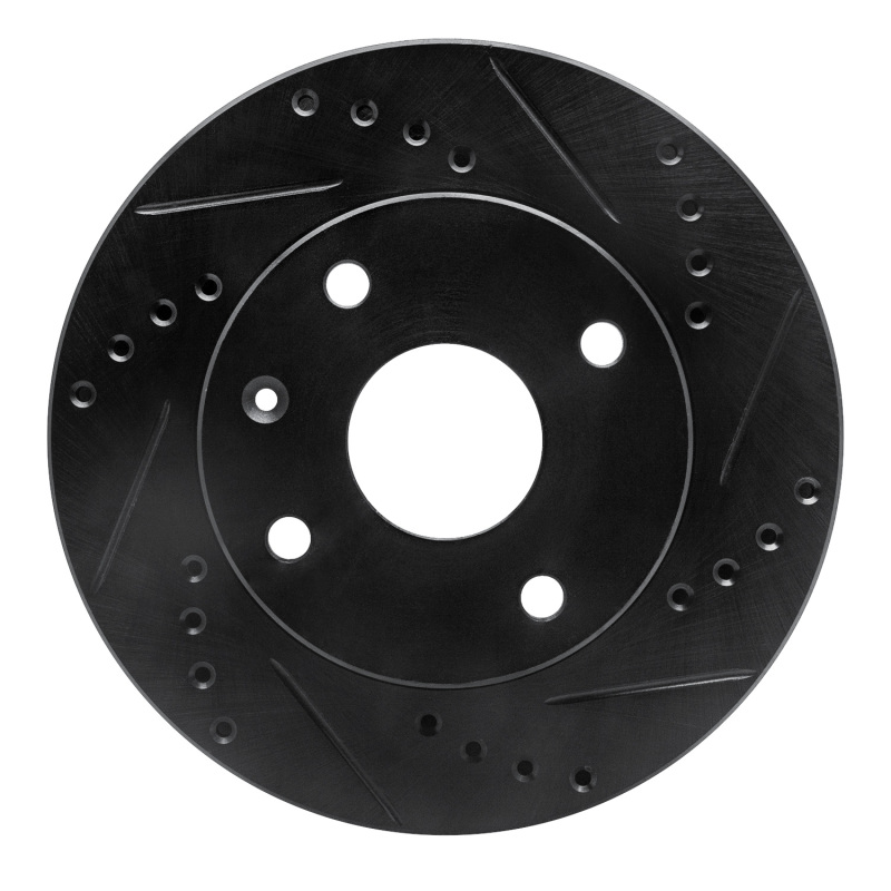 Picture of R1 04-10 Chevrolet Optra (Mexico) Front Right Drilled & Slotted Black Brake Rotor