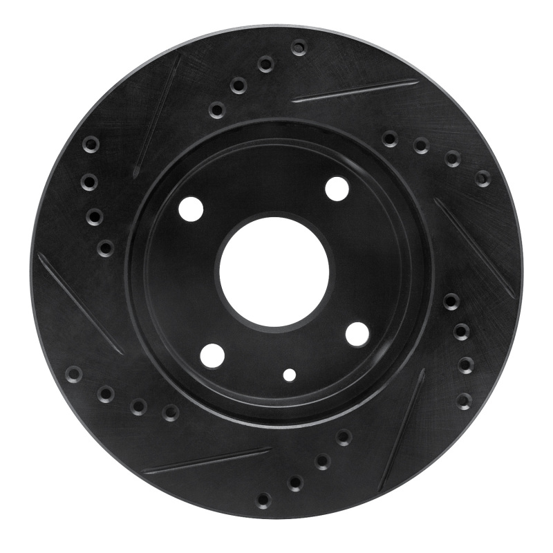Picture of R1 04-10 Chevrolet Optra (Mexico) Front Right Drilled & Slotted Black Brake Rotor