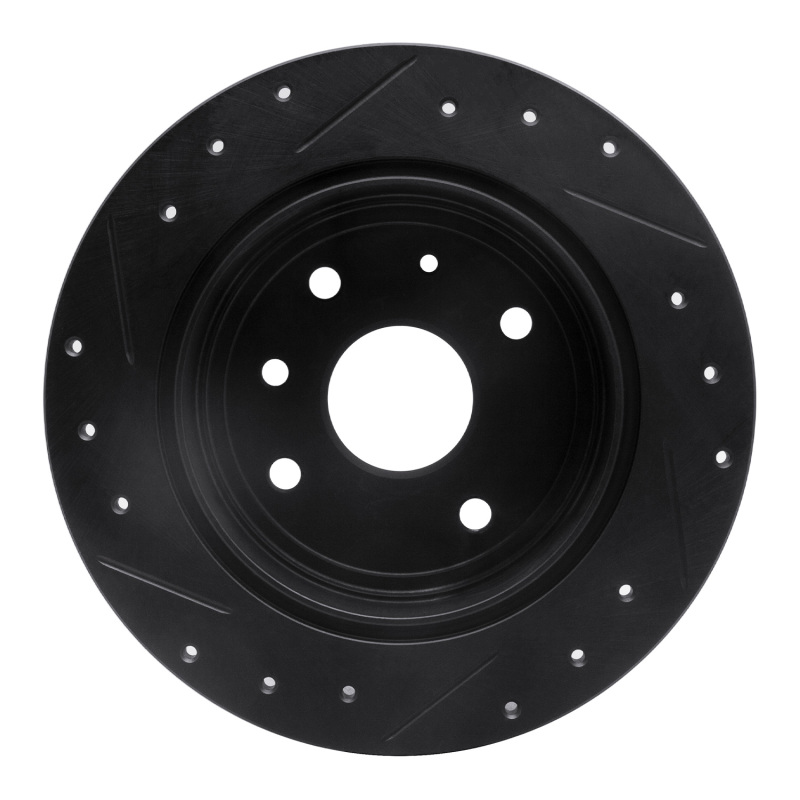 Picture of R1 04-10 Chevrolet Epica (Mexico) Rear Right Drilled & Slotted Black Brake Rotor