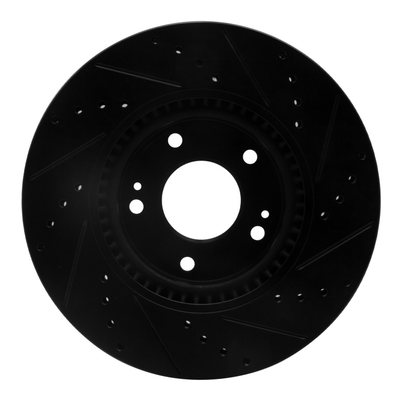 Picture of R1 05-24 Hyundai CRETA (Mexico) Front Left Drilled & Slotted Black Brake Rotor