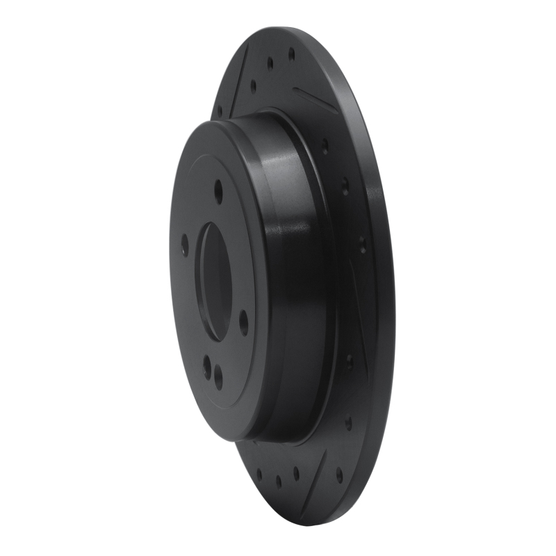 Picture of R1 12-25 Dodge Attitude (Mexico) Rear Left Drilled & Slotted Black Brake Rotor