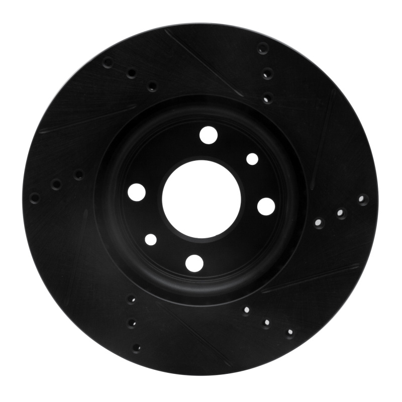 Picture of R1 09-19 Dodge Vision (Mexico) Front Left Drilled & Slotted Black Brake Rotor