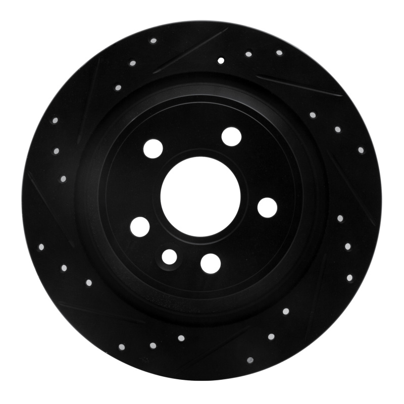Picture of R1 09-15 Ford Focus RS (Mexico) Rear Left Drilled & Slotted Black Brake Rotor