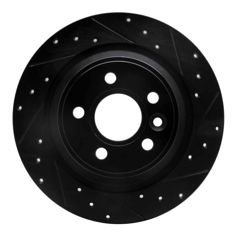 Picture of R1 09-15 Ford Focus RS (Mexico) Rear Right Drilled & Slotted Black Brake Rotor