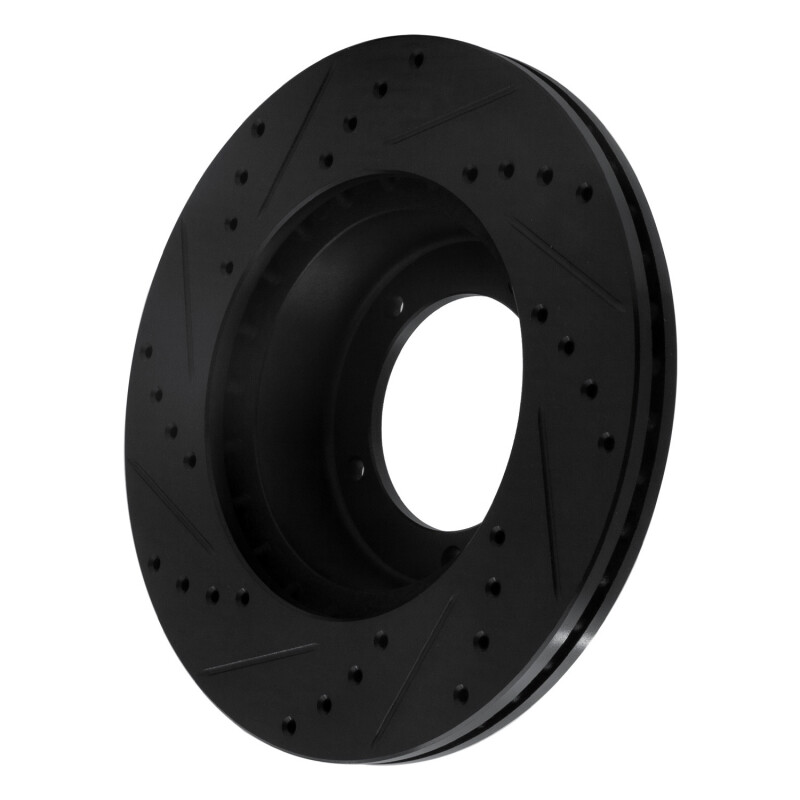 Picture of R1 90-16 Land Rover Defender (Mexico) Front Right Drilled & Slotted Black Brake Rotor