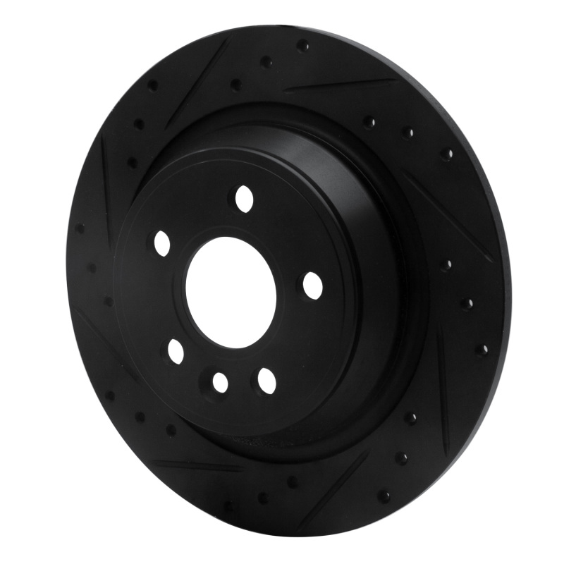 Picture of R1 09-15 Ford Focus RS (Mexico) Rear Left Drilled & Slotted Black Brake Rotor