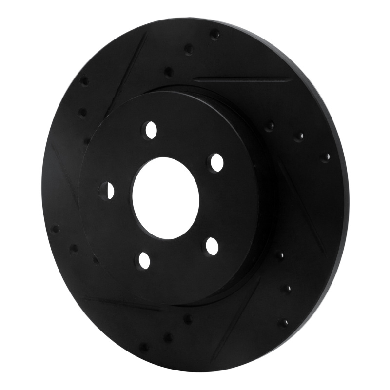 Picture of R1 01-08 Ford Mondeo (Mexico) Rear Left Drilled & Slotted Black Brake Rotor