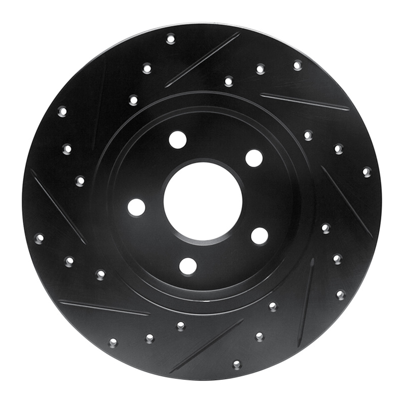 Picture of R1 01-08 Ford Mondeo (Mexico) Rear Right Drilled & Slotted Black Brake Rotor