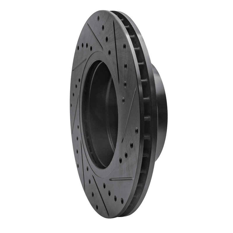 Picture of R1 04-10 BMW 525i (Mexico) Front Left Drilled & Slotted Black Brake Rotor