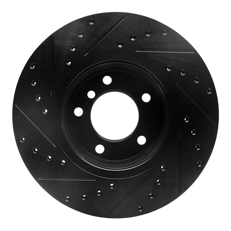 Picture of R1 04-10 BMW 525i (Mexico) Front Right Drilled & Slotted Black Brake Rotor
