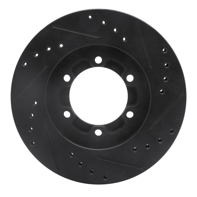 Picture of R1 86-06 Chevrolet Luv Pickup (Mexico) Front Left Drilled & Slotted Black Brake Rotor