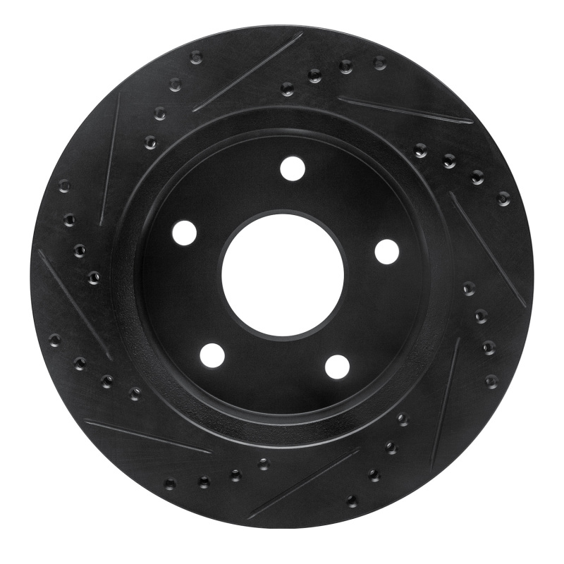 Picture of R1 00-02 Dodge Ramcharger (Mexico) Front Right Drilled & Slotted Black Brake Rotor