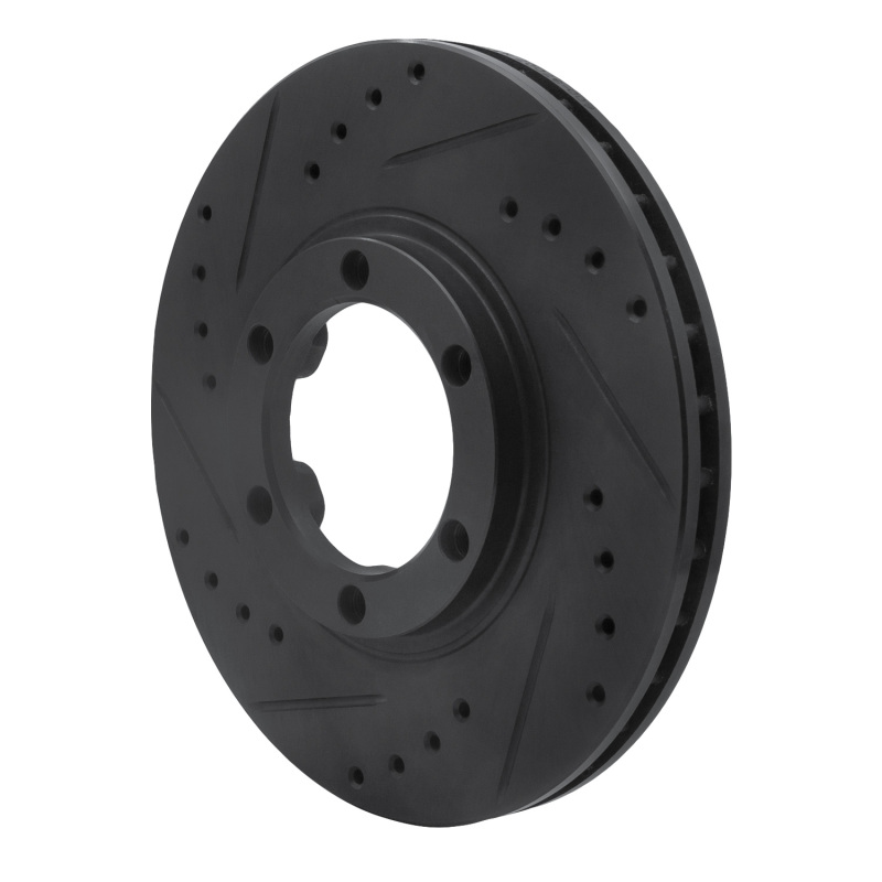 Picture of R1 86-06 Chevrolet Luv Pickup (Mexico) Front Left Drilled & Slotted Black Brake Rotor