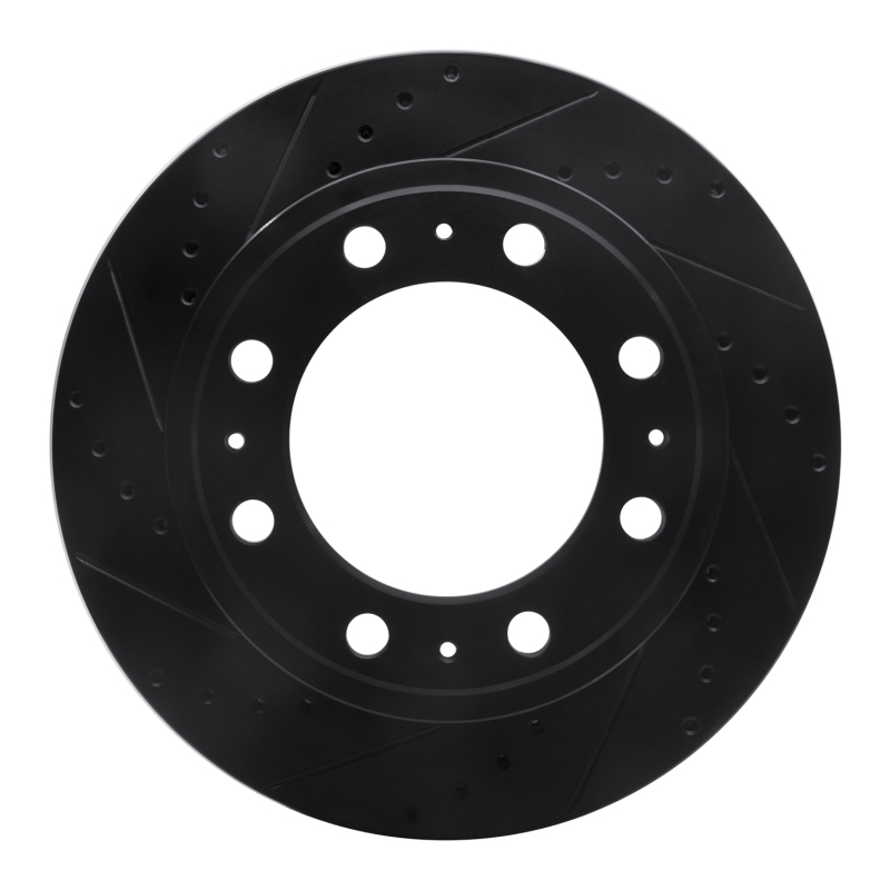 Picture of R1 19-25 Ram 3500 Rear Left Drilled & Slotted Black Brake Rotor