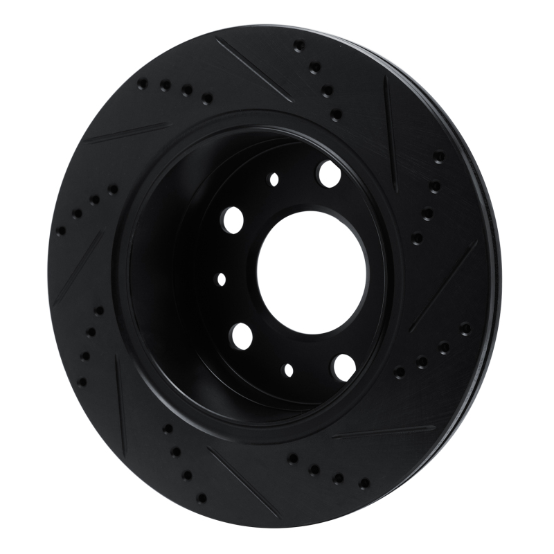 Picture of R1 14-21 Ram Promaster 2500 Rear Left Drilled & Slotted Black Brake Rotor