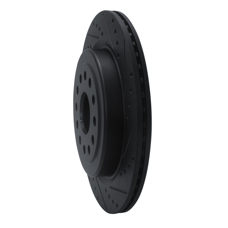 Picture of R1 19-25 Ram 1500 Rear Right Drilled & Slotted Black Brake Rotor