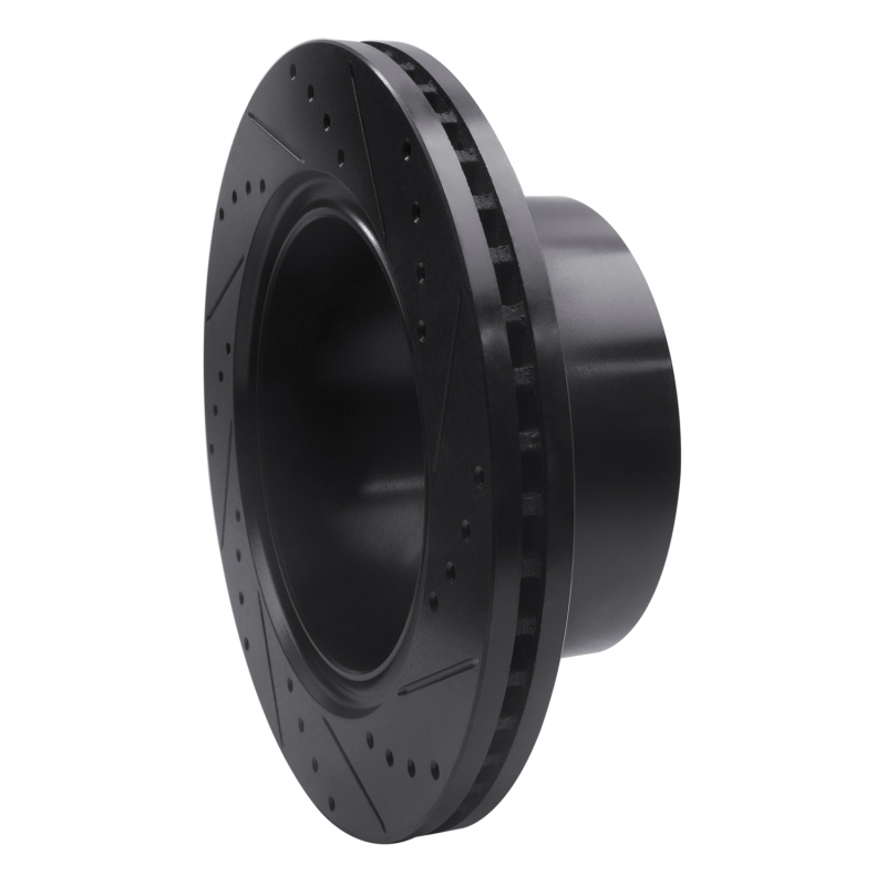 Picture of R1 19-25 Ram 3500 Rear Left Drilled & Slotted Black Brake Rotor