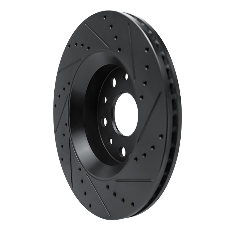 Picture of R1 18-25 Jeep Gladiator Front Left Drilled & Slotted Black Brake Rotor