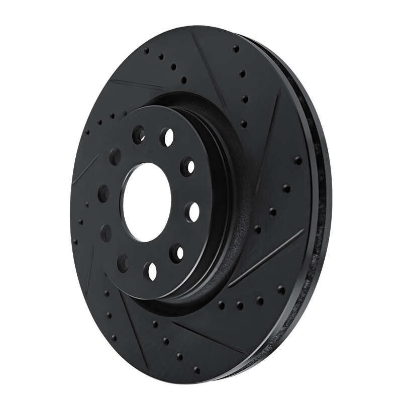 Picture of R1 18-25 Jeep Gladiator Front Right Drilled & Slotted Black Brake Rotor