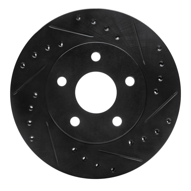 Picture of R1 80-89 Buick CENTURY Front Right Drilled & Slotted Black Brake Rotor