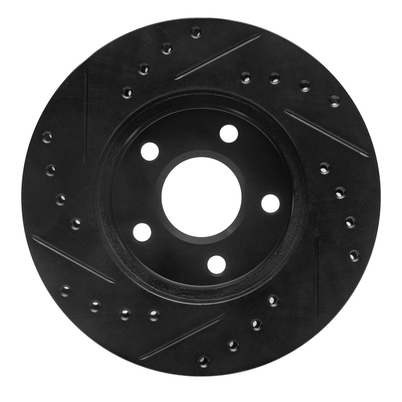 Picture of R1 80-89 Buick CENTURY Front Right Drilled & Slotted Black Brake Rotor