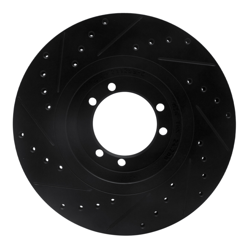 Picture of R1 96-06 Hummer H1 Rear Right Front Right Drilled & Slotted Black Brake Rotor
