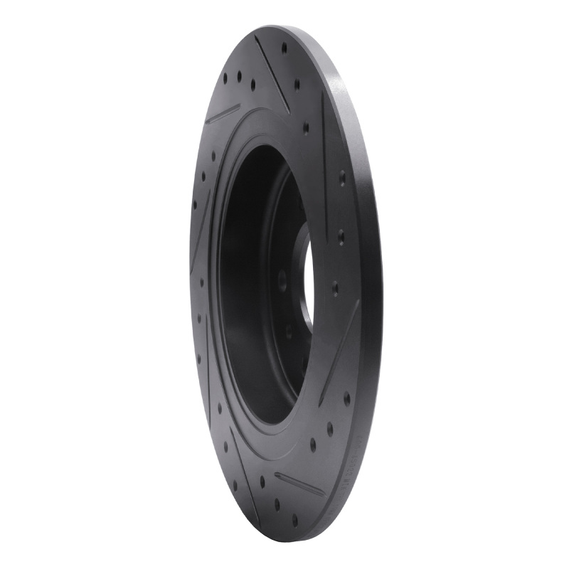 Picture of R1 16-18 Buick Envision Rear Left Drilled & Slotted Black Brake Rotor