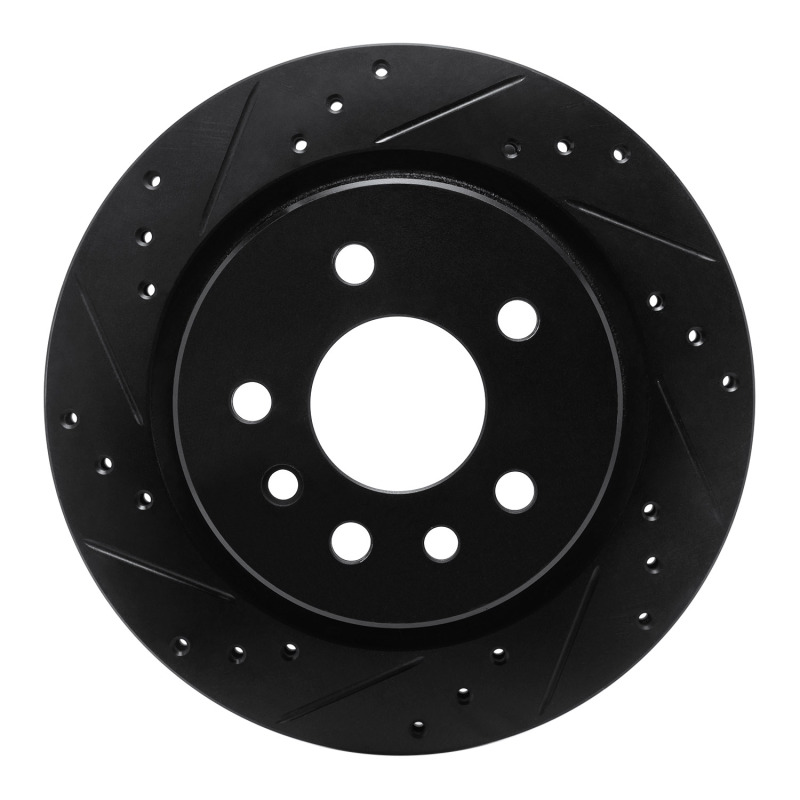 Picture of R1 01-01 Cadillac CATERA Rear Left Drilled & Slotted Black Brake Rotor