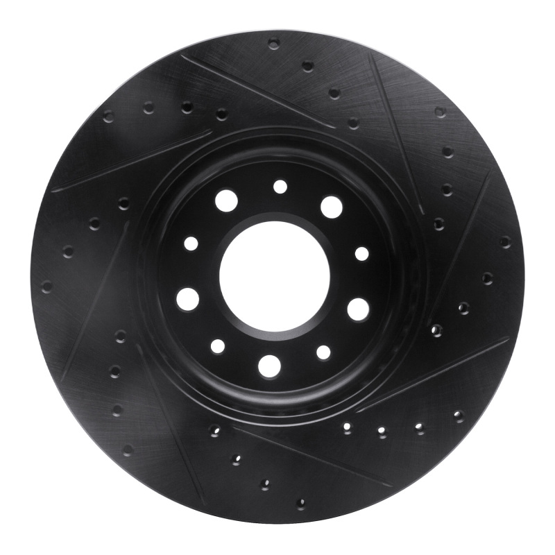 Picture of R1 16-21 Buick LaCrosse Front Left Drilled & Slotted Black Brake Rotor