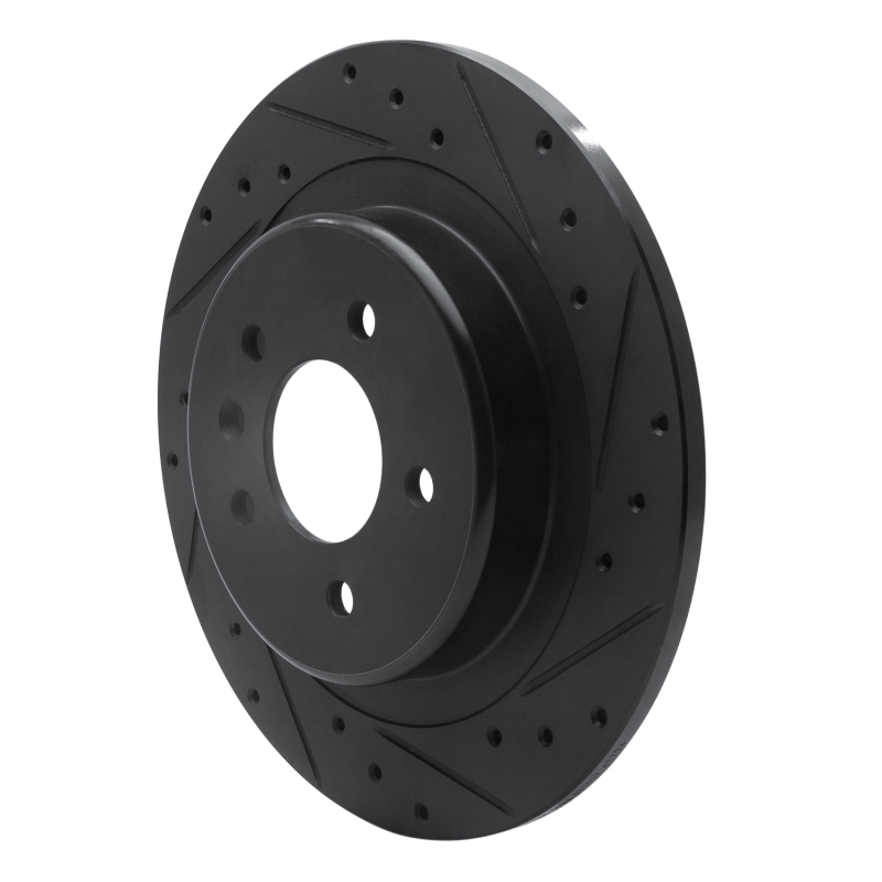 Picture of R1 16-18 Buick Envision Rear Right Drilled & Slotted Black Brake Rotor