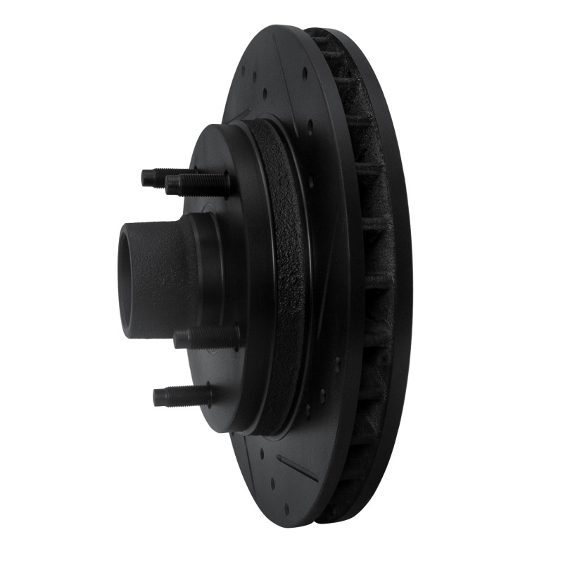 Picture of R1 94-99 Dodge Ramcharger (Mexico) Front Right Drilled & Slotted Black Brake Rotor
