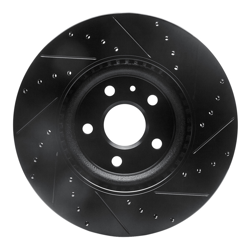 Picture of R1 08-17 Cadillac CTS Front Left Drilled & Slotted Black Brake Rotor