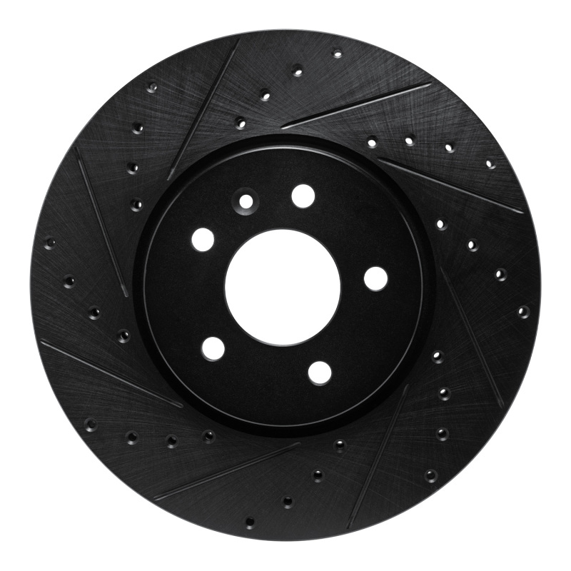 Picture of R1 14-19 Buick CASCADA Front Left Drilled & Slotted Black Brake Rotor