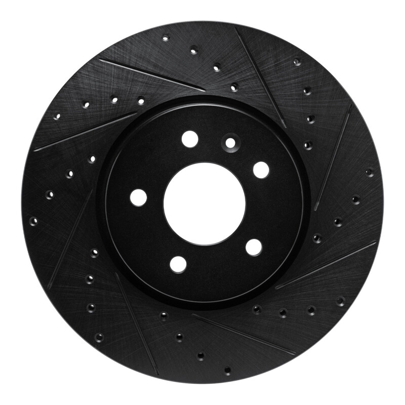 Picture of R1 14-19 Buick CASCADA Front Right Drilled & Slotted Black Brake Rotor
