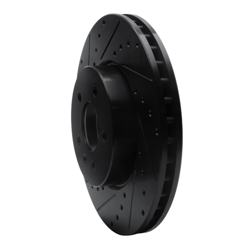 Picture of R1 13-25 Cadillac CT4 Front Left Drilled & Slotted Black Brake Rotor