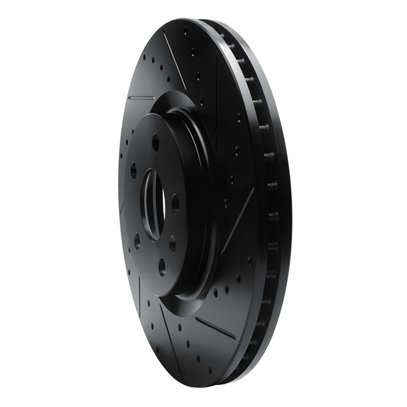 Picture of R1 08-17 Cadillac CTS Front Right Drilled & Slotted Black Brake Rotor