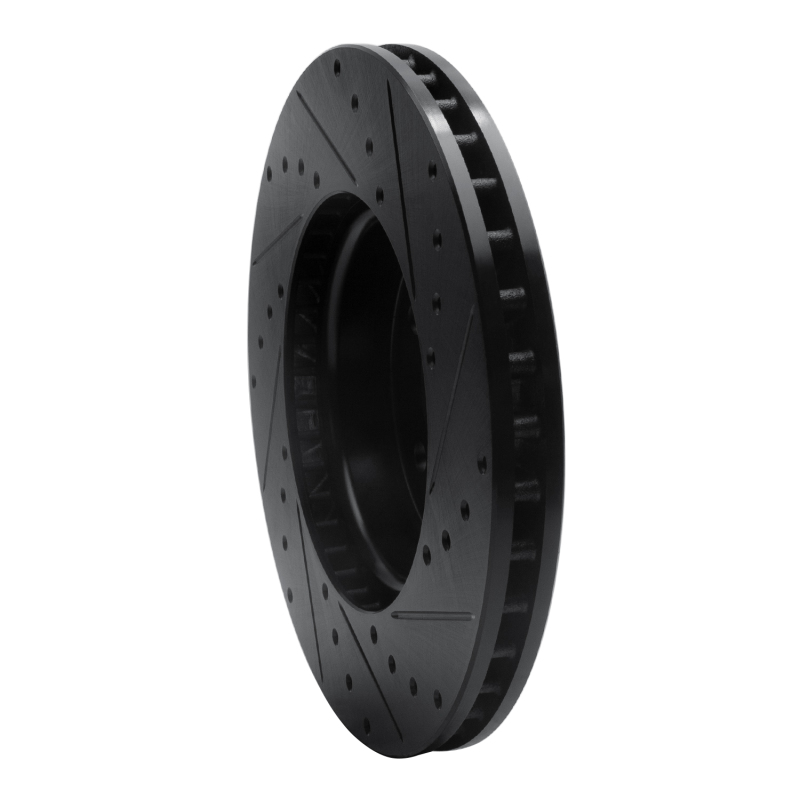 Picture of R1 13-25 Cadillac CT4 Front Left Drilled & Slotted Black Brake Rotor